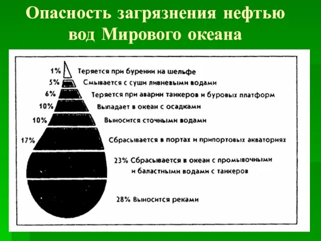 Опасность загрязнения нефтью вод Мирового океана