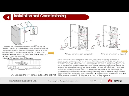 25. Vacuumize the cooling system. 1. Connect the T/H sensors