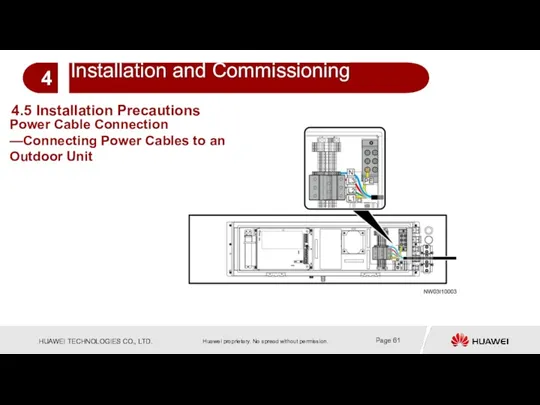 4.5 Installation Precautions Power Cable Connection —Connecting Power Cables to an Outdoor Unit
