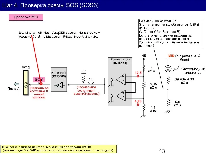 SC20 Плата A SOS6 22 (Нормальное состояние = низкий уровень)