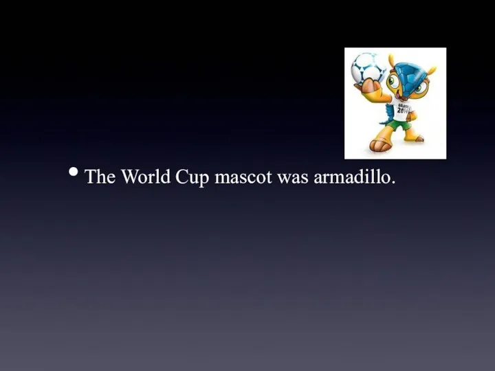 The World Cup mascot was armadillo.