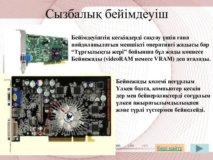 Сызбалық бейімдеуіш Бейімдеуіштің кескіндерді сақтау үшін ғана пайдаланылатын меншікті оперативті