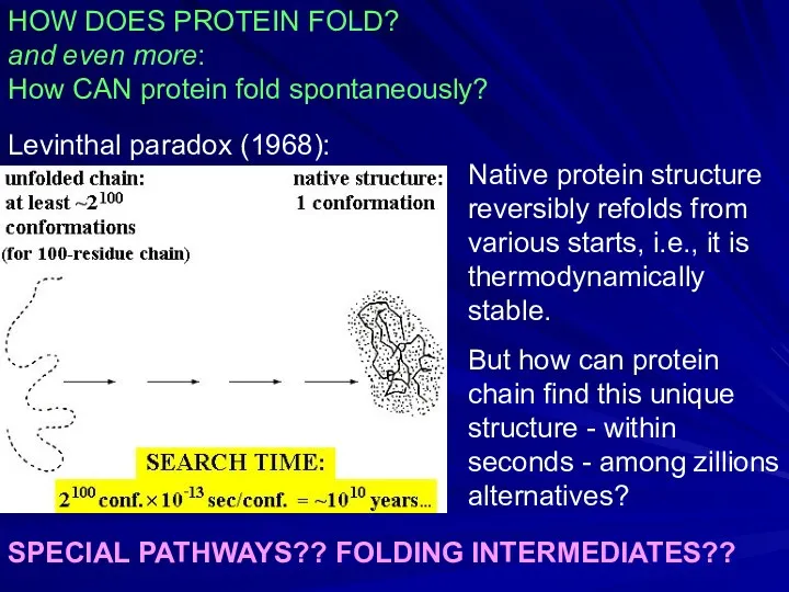 HOW DOES PROTEIN FOLD? and even more: How CAN protein