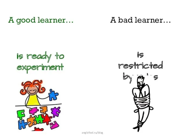 A good learner… Is ready to experiment A bad learner… Is restricted by rules anglofeel.ru/blog