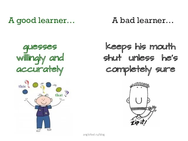 A good learner… guesses willingly and accurately A bad learner…