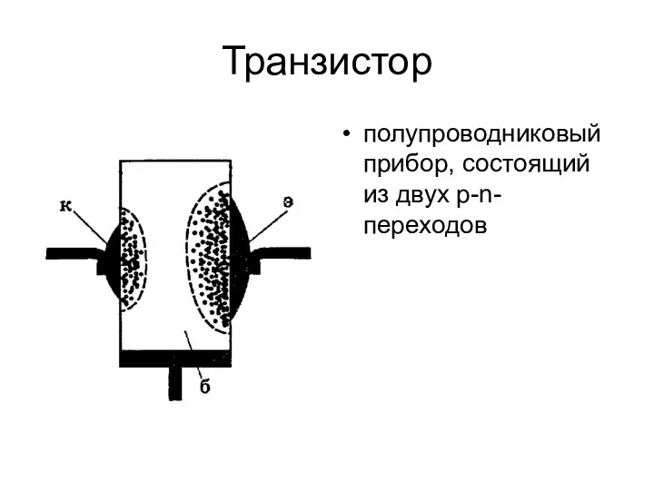 Транзистор полупроводниковый прибор, состоящий из двух p-n-переходов