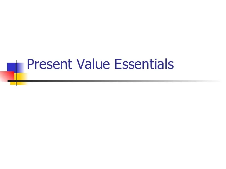 Present value essentials
