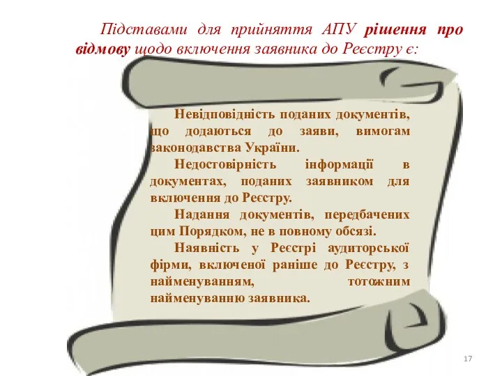 Невідповідність поданих документів, що додаються до заяви, вимогам законодавства України.