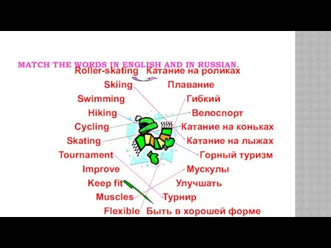 MATCH THE WORDS IN ENGLISH AND IN RUSSIAN.