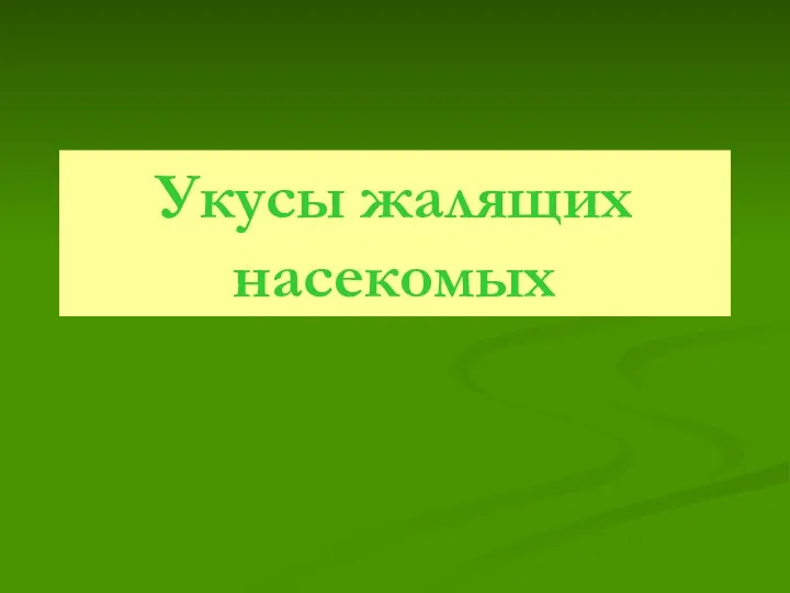 Укусы жалящих насекомых