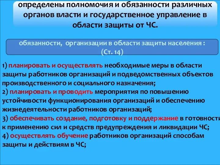 1) планировать и осуществлять необходимые меры в области защиты работников организаций и подведомственных