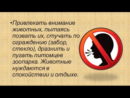 Привлекать внимание животных, пытаясь позвать их, стучать по ограждению (забор,