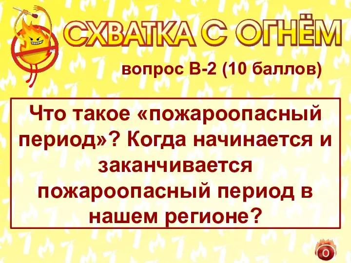 вопрос В-2 (10 баллов) Что такое «пожароопасный период»? Когда начинается