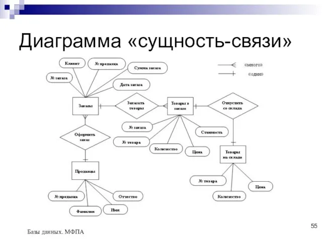 Базы данных. МФПА Диаграмма «сущность-связи»