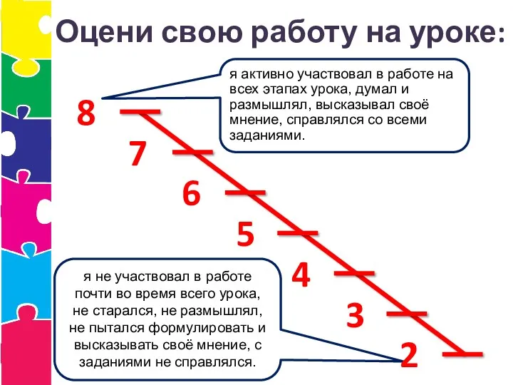 я не участвовал в работе почти во время всего урока,