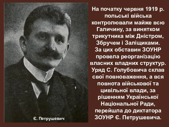 На початку червня 1919 р. польські війська контролювали майже всю