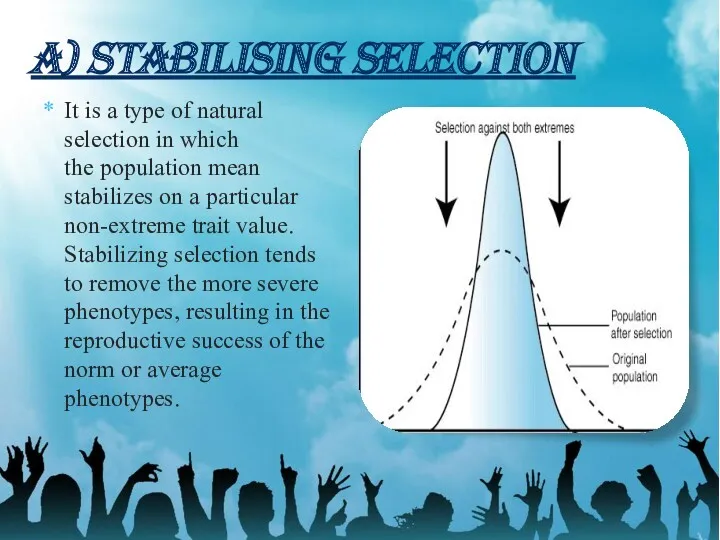 A) STABILISING SELECTION It is a type of natural selection