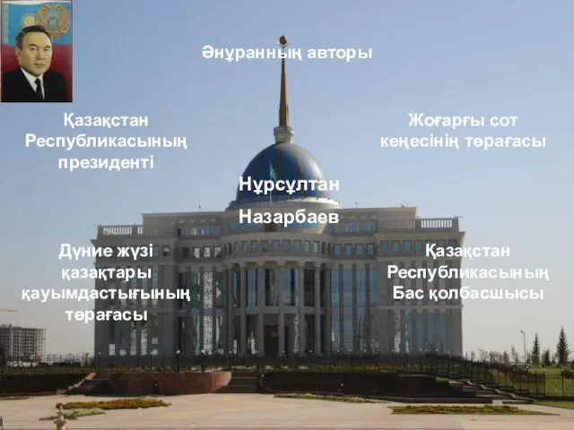 Жоғарғы сот кеңесінің төрағасы Нұрсұлтан Назарбаев Қазақстан Республикасының Бас қолбасшысы