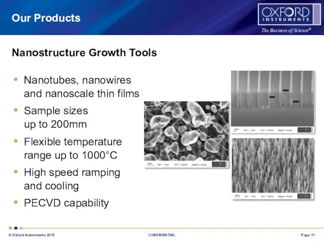 Nanotubes, nanowires and nanoscale thin films Sample sizes up to