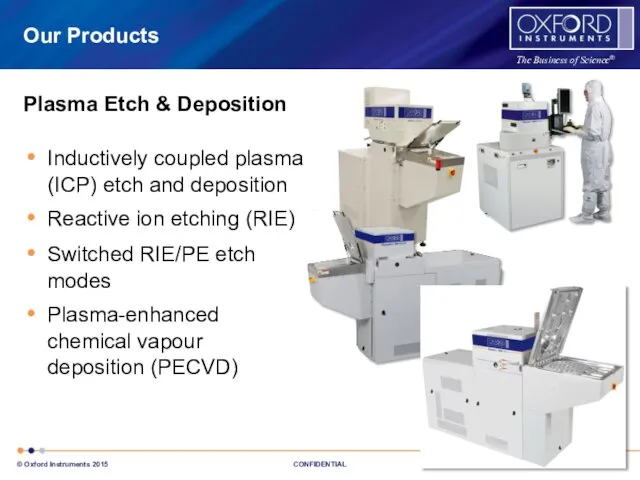 Inductively coupled plasma (ICP) etch and deposition Reactive ion etching