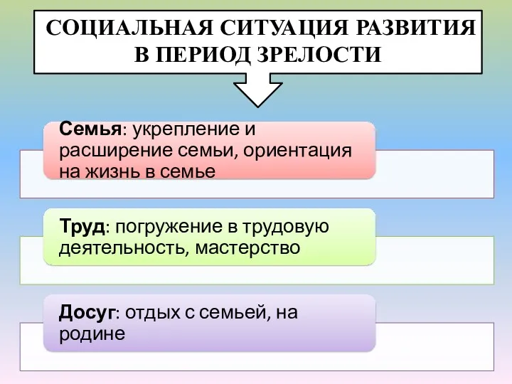 СОЦИАЛЬНАЯ СИТУАЦИЯ РАЗВИТИЯ В ПЕРИОД ЗРЕЛОСТИ