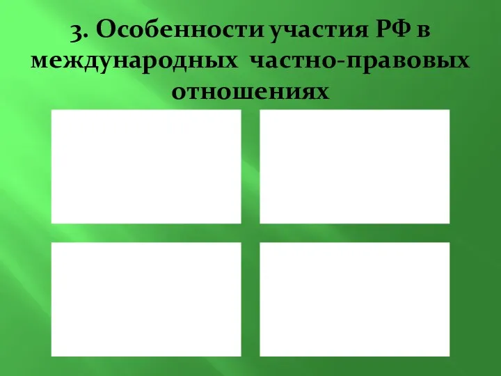 3. Особенности участия РФ в международных частно-правовых отношениях