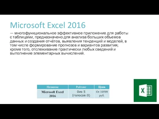 Microsoft Excel 2016 — многофункциональное эффективное приложение для работы с