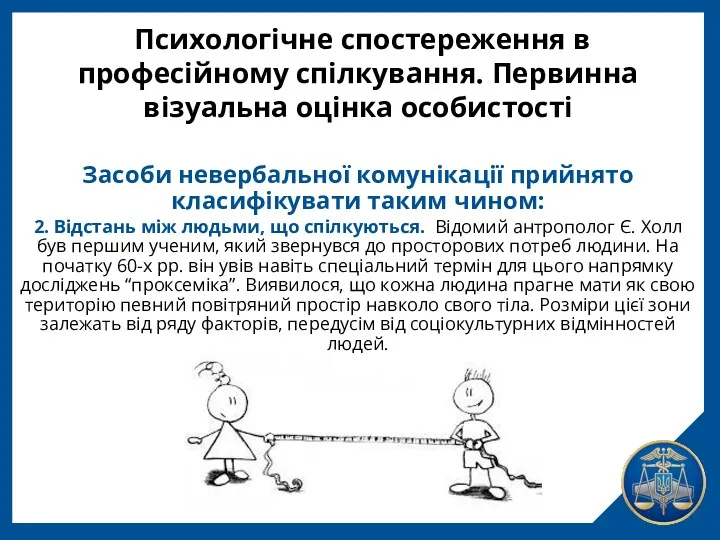 Психологічне спостереження в професійному спілкування. Первинна візуальна оцінка особистості Засоби