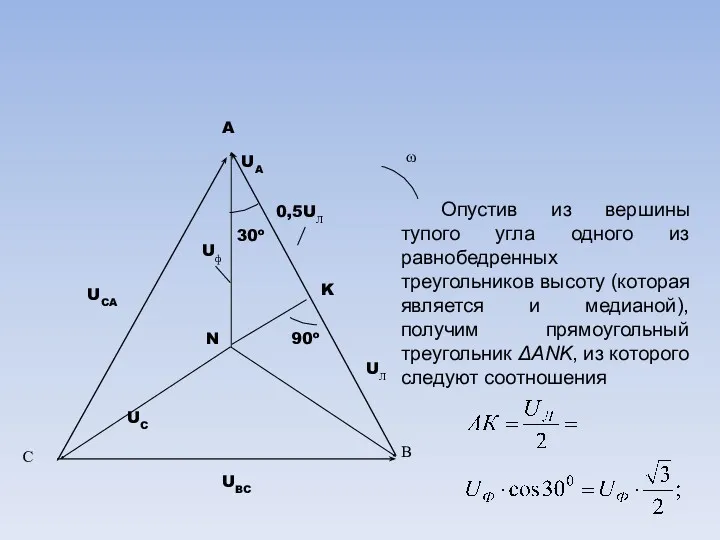 Опустив из вершины тупого угла одного из равнобедренных треугольников высоту