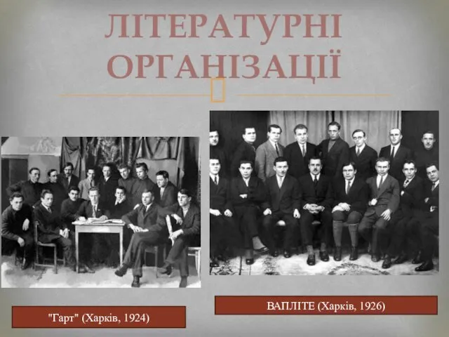 ЛІТЕРАТУРНІ ОРГАНІЗАЦІЇ