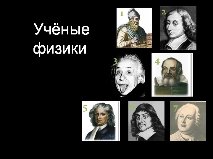 Учёные физики Архимед Блез Паскаль Альберт Эйнштейн Галилео Галилей Исаак