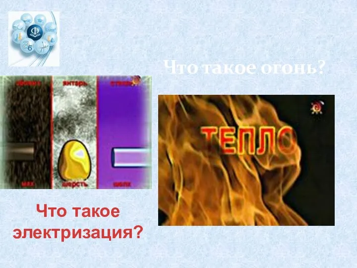 Что такое огонь? Что такое электризация?