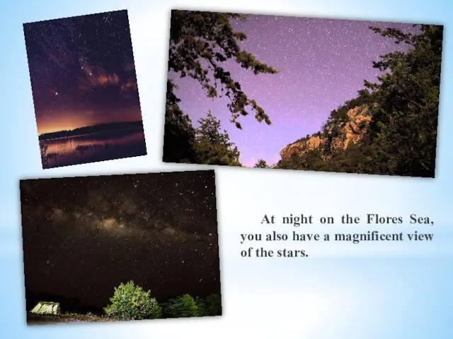 At night on the Flores Sea, you also have a magnificent view of the stars.