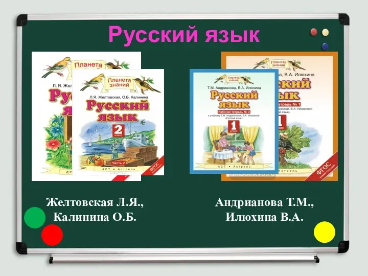 Русский язык Желтовская Л.Я., Калинина О.Б. Андрианова Т.М., Илюхина В.А.