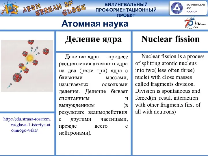 Деление ядра — процесс расщепления атомного ядра на два (реже три) ядра с