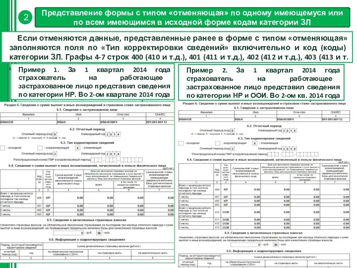 Представление формы с типом «отменяющая» по одному имеющемуся или по