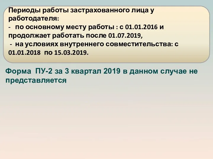 Форма ПУ-2 за 3 квартал 2019 в данном случае не