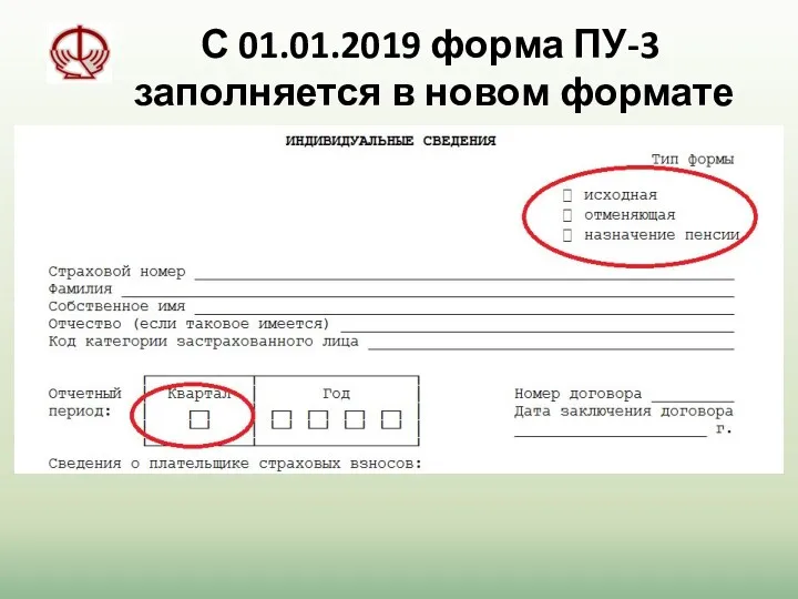 С 01.01.2019 форма ПУ-3 заполняется в новом формате