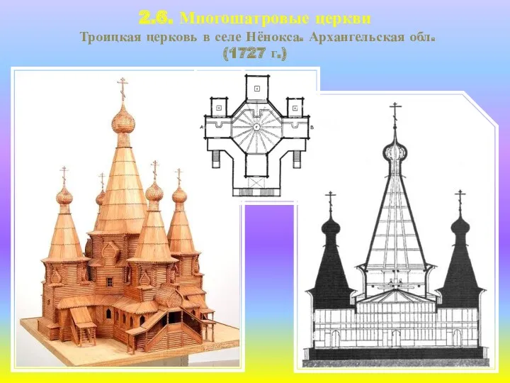 2.6. Многошатровые церкви Троицкая церковь в селе Нёнокса. Архангельская обл. (1727 г.)