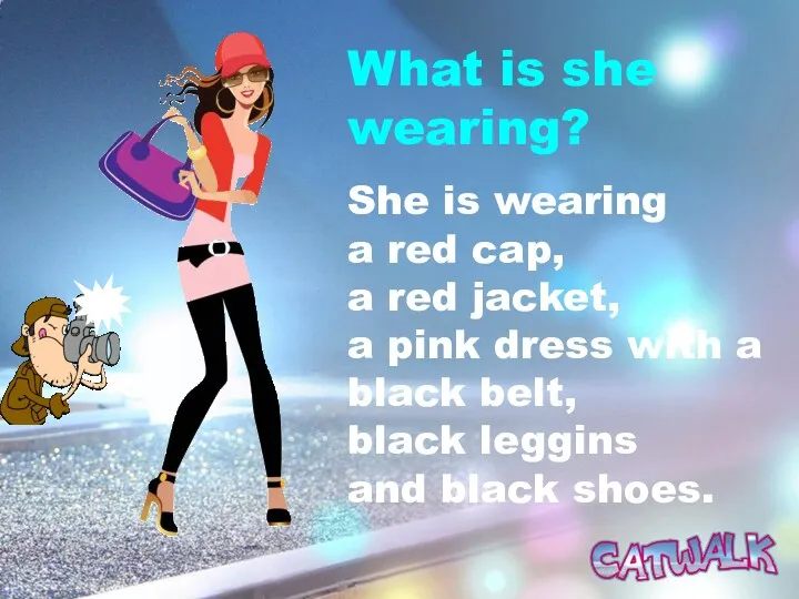What is she wearing? She is wearing a red cap,