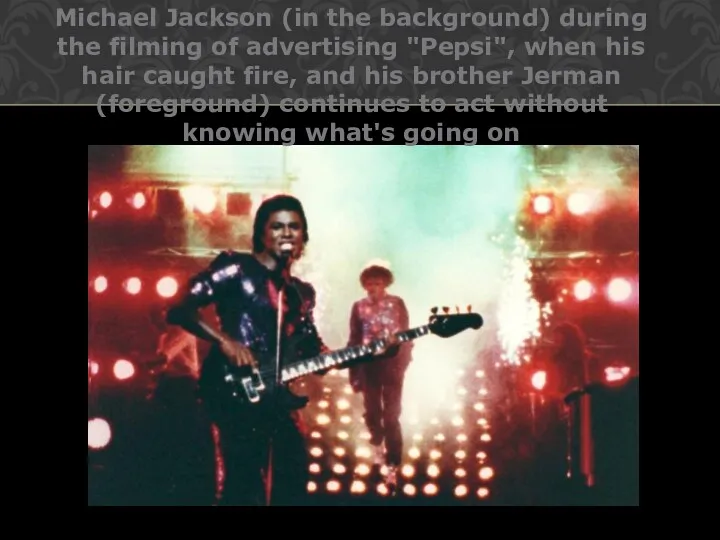 Michael Jackson (in the background) during the filming of advertising