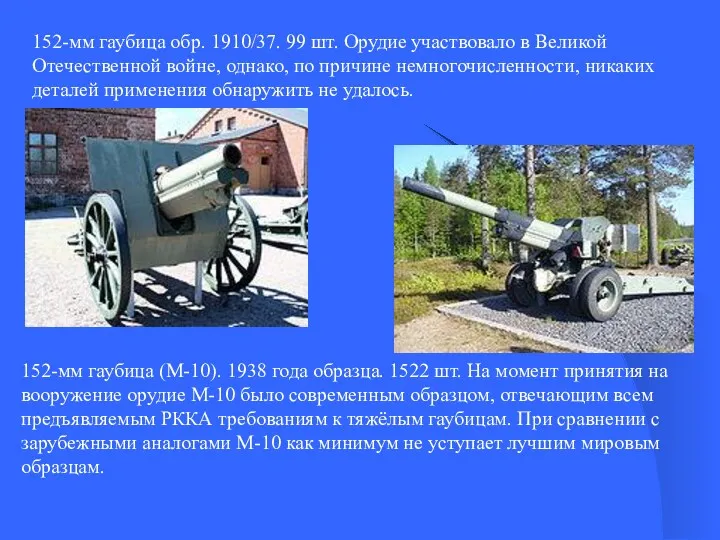 152-мм гаубица обр. 1910/37. 99 шт. Орудие участвовало в Великой