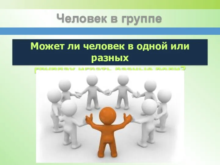 Человек в группе Может ли человек в одной или разных группах играть разные роли?