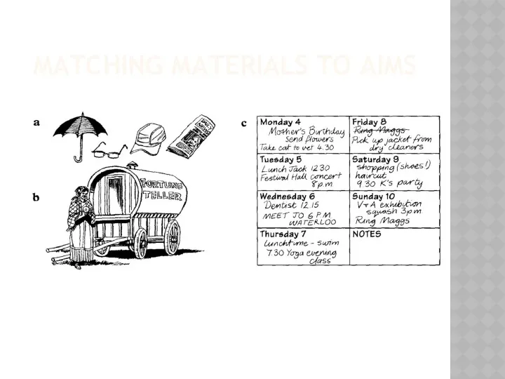 MATCHING MATERIALS TO AIMS