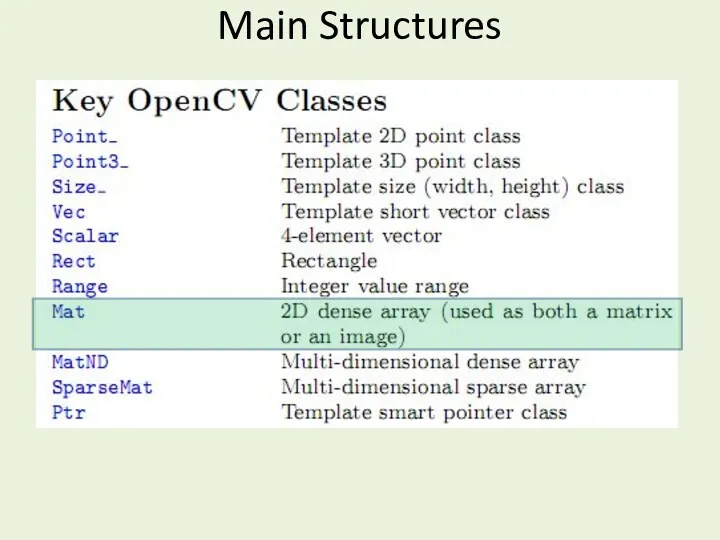 Main Structures