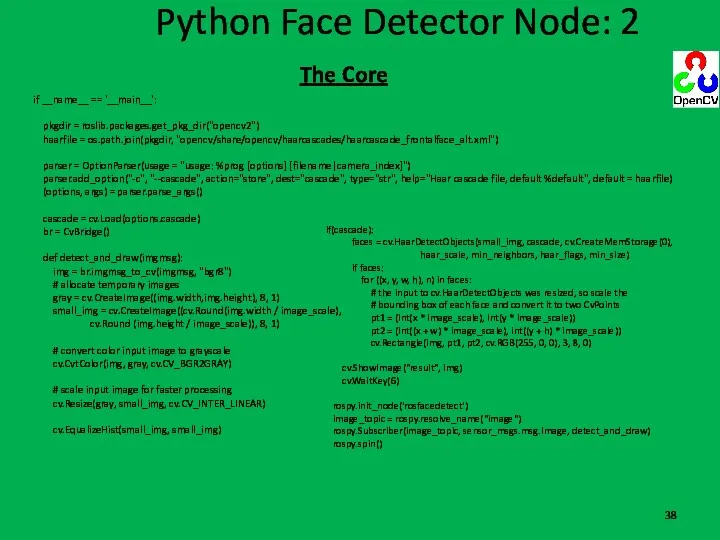 Python Face Detector Node: 2 if __name__ == '__main__': pkgdir