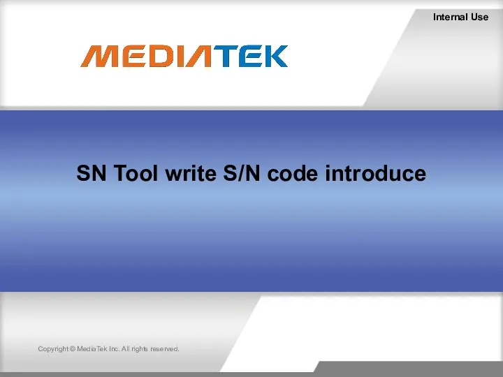 SN Tool write S/N code introduce