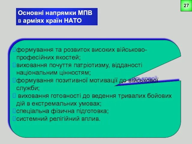 Основні напрямки МПВ в арміях країн НАТО формування та розвиток