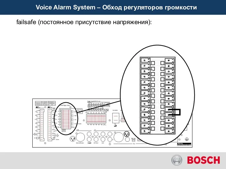 Voice Alarm System – Обход регуляторов громкости failsafe (постоянное присутствие напряжения):
