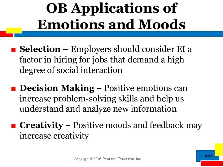 OB Applications of Emotions and Moods Selection – Employers should